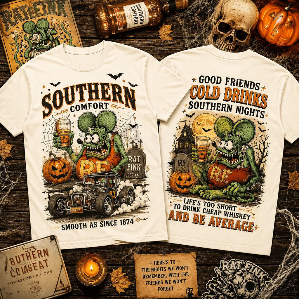Rat Fink Southern Comfort Halloween Mascot T-Shirt Halloween Gifts For Men - Merchluma