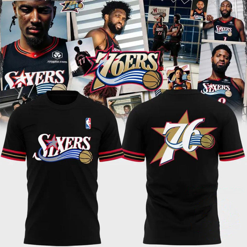 Philadelphia 76ers Back In Black 2026 T-Shirt Sixers Shirt 76ers Merch Basketball Fan Gifts - Merchluma