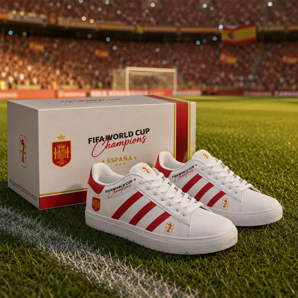 Spain National Football Team FIFA World Cup Champions Shoes Sneakers Spain FIFA Winner Merch - Merchluma
