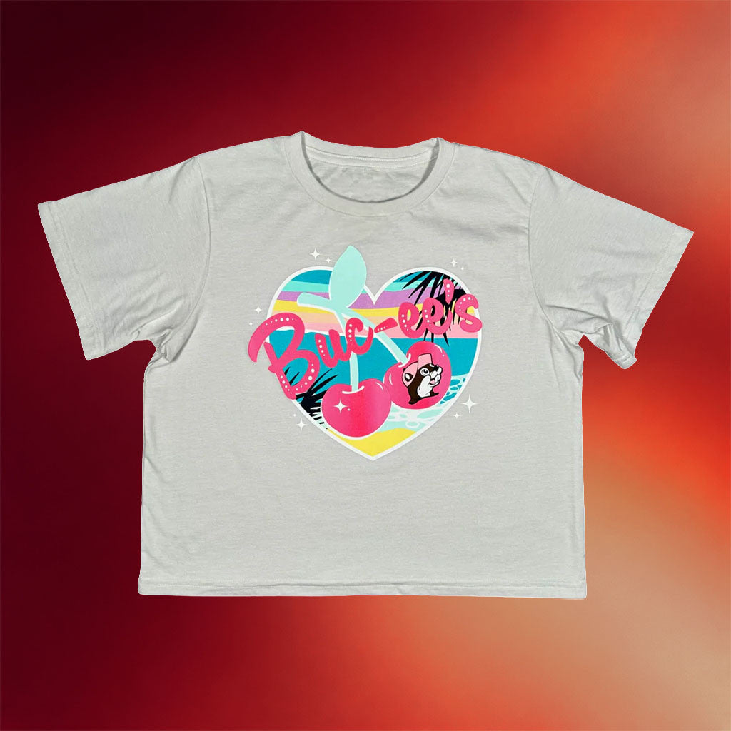 Buc Ee's Merch 2026 Buc-Ee's Heart Sunset Crop Top Present For Wife - Merchluma