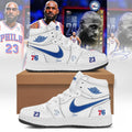 LeBron James Philadelphia 76ers Signature White Sneakers #23 LeBron James Merch Fan Gift Ideas - Merchluma