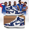 LeBron James Philadelphia 76ers Signed Blue Shoes Sneakers #23 LeBron James Merch Gift For Fans - Merchluma