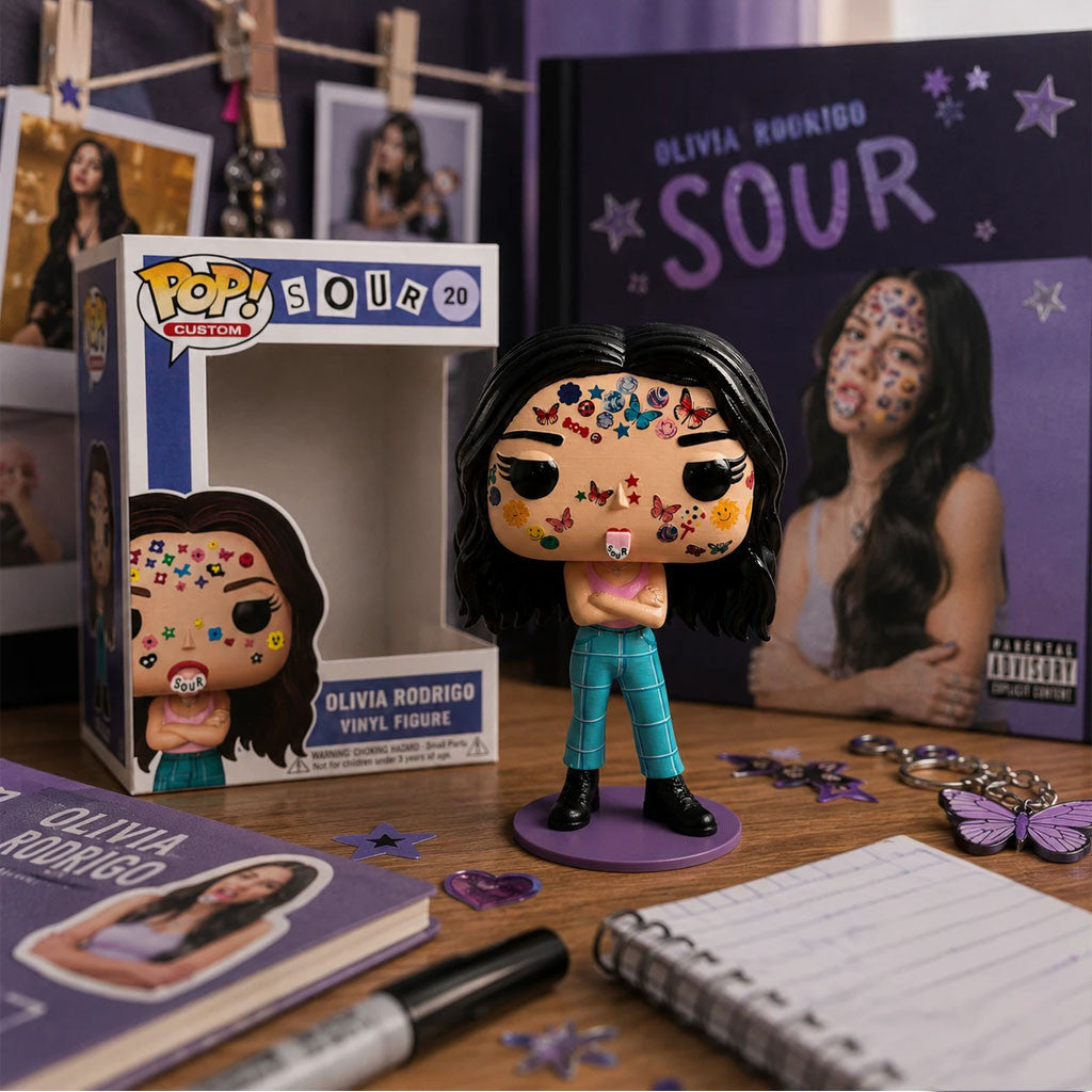 Olivia Rodrigo Sour Album Sticker Face Funko Pop 2026 Olivia Rodrigo Merch Gift For Music Fans - Merchluma