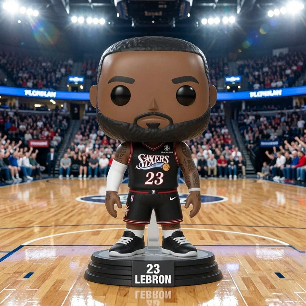 LeBron James Philadelphia 76ers Funko Pop #23 LeBron James Sixers Merch Basketball Themed Gifts - Merchluma