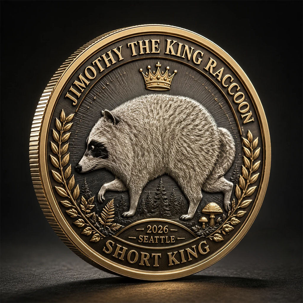 Jimothy The King Raccoon 2026 Seattle Short King Commemorative Coin Animal Lover Gift Ideas - Merchluma