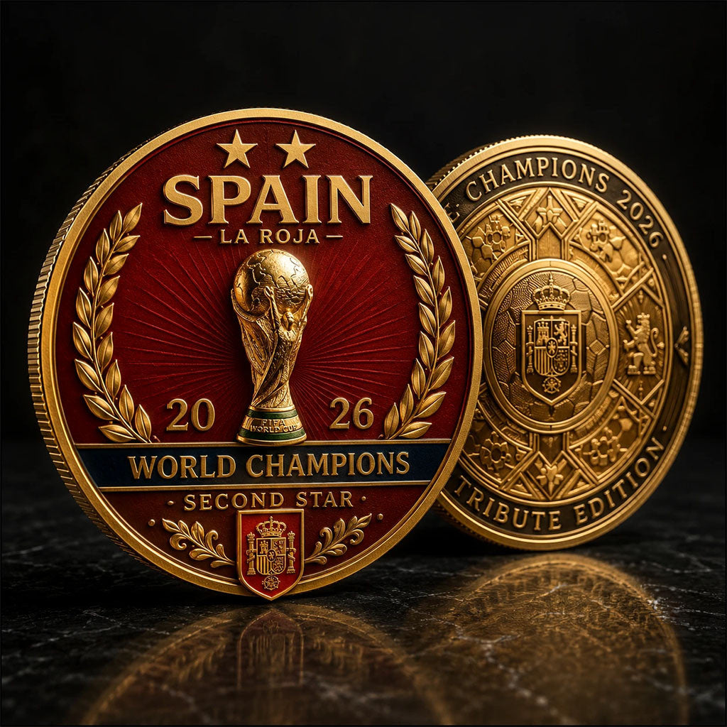 Spain World Champions 2026 Second Star FIFA World Cup Commemorative Coins Spain WC Winner Merch - Merchluma
