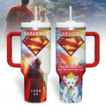 Superman And Krypto Truth Justice And The American Way Tumbler Superman Merch Gift For Son - Merchluma