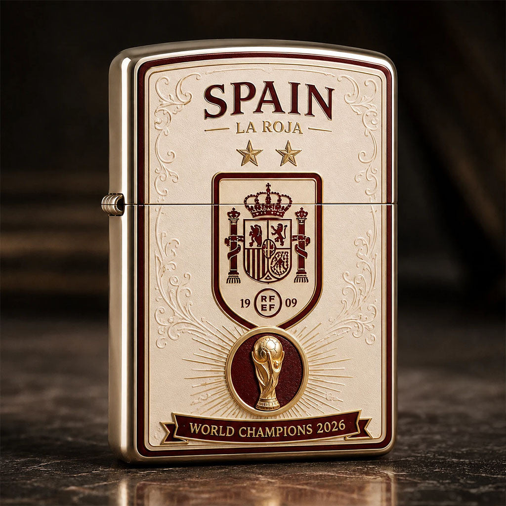 Spain National Football Team World Champions 2026 Zippo Lighter Case Spain FIFA WC Winner Merch - Merchluma