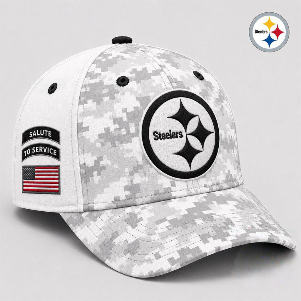 Pittsburgh Steelers 2026 Salute To Service Digital Camo Hat Steelers Merch Football Fan Gear - Merchluma