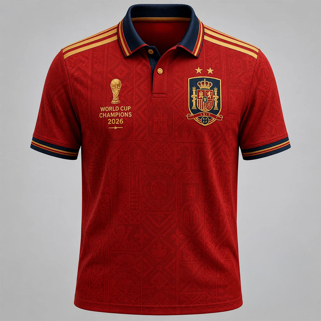 Spain National Football Team World Cup Champions 2026 Polo Shirt Spain FIFA Champions Merch - Merchluma