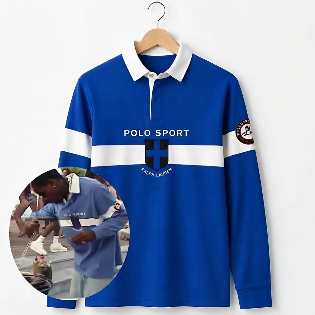 Travis Scott Vintage 90s Ralph Lauren Long Sleeve Polo Shirt Travis Scott Merch Gift For Fans - Merchluma