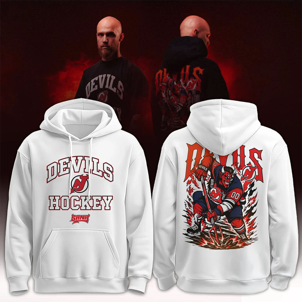 New Jersey Devils X Sana X Devils Hockey Mascot Hoodie NJ Devils Merch 2026 Gift For Fans - Merchluma