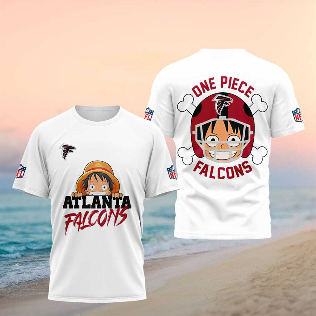 Atlanta Falcons One Piece Luffy Anime Shirt Atlanta Falcons Merch Gift For Football Lovers - Merchluma