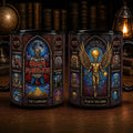 Iron Maiden Stained Glass Accent Mug Legacy Of The Beast Coffee Cup Iron Maiden Merch - Merchluma
