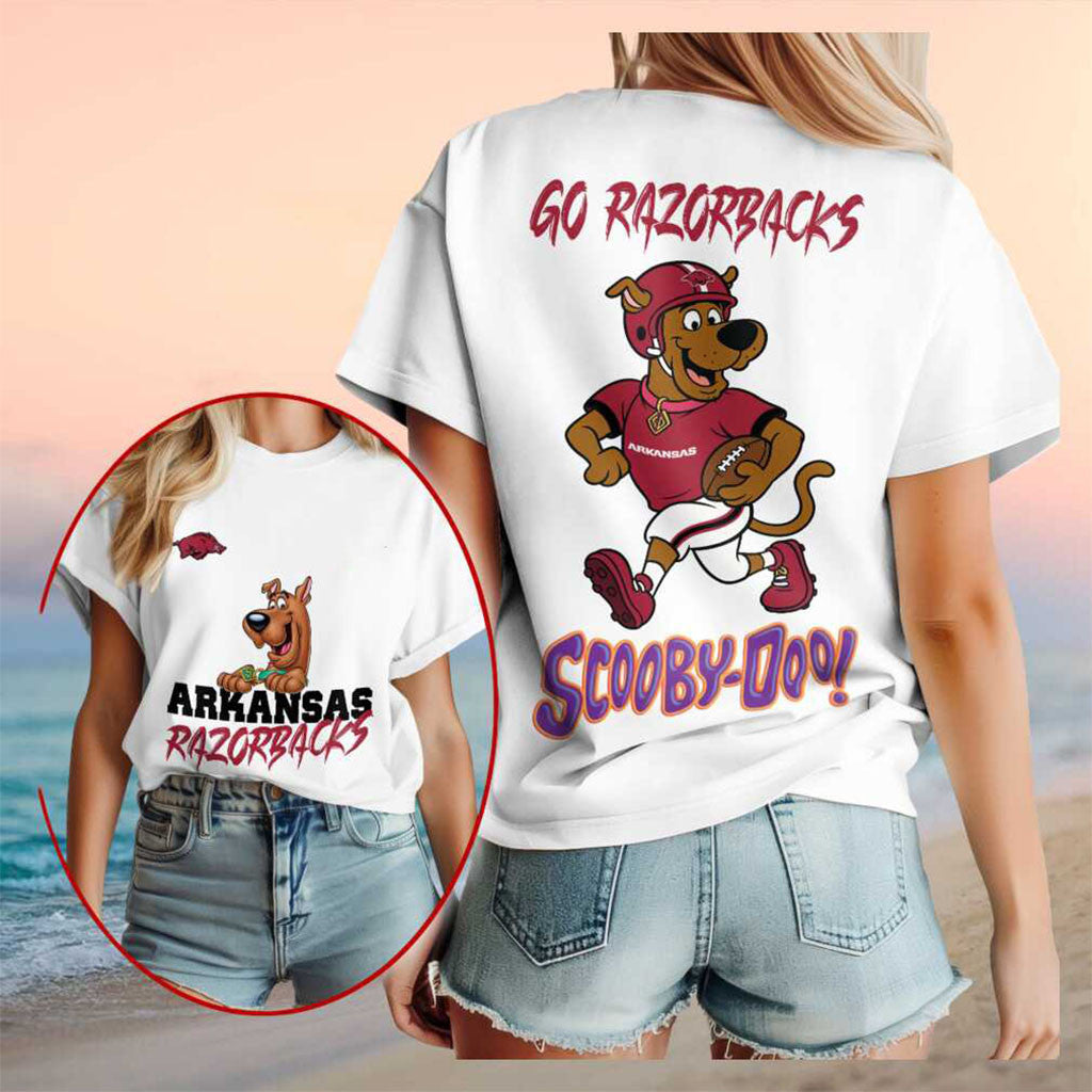 Arkansas Razorbacks Scooby Doo Mascot College Shirt Razorbacks Merch Gift For Football Lover - Merchluma