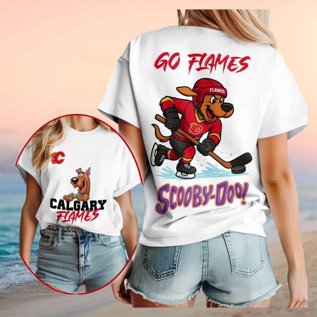 Calgary Flames Scooby Doo Hockey Mascot Go Flames Shirt Calgary Flames Merch Gift For Fans - Merchluma
