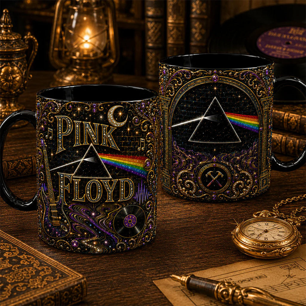 Pink Floyd Luxury Ornate Celestial Mug Pink Floyd Merch Best Gift For Rock Band Fans - Merchluma