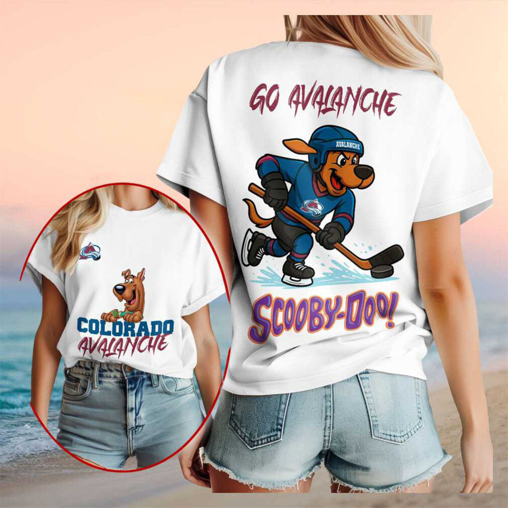 Colorado Avalanche Scooby Doo Cartoon Shirt Colorado Avalanche Merch Present For Hockey Fans - Merchluma