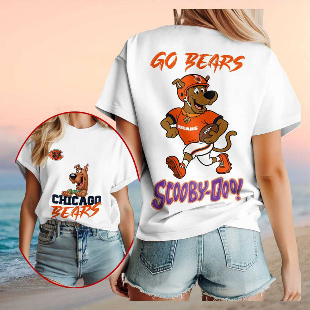 Chicago Bears Scooby Doo Football Cartoon Character Shirt Chicago Bears Merch Game Day Gifts - Merchluma