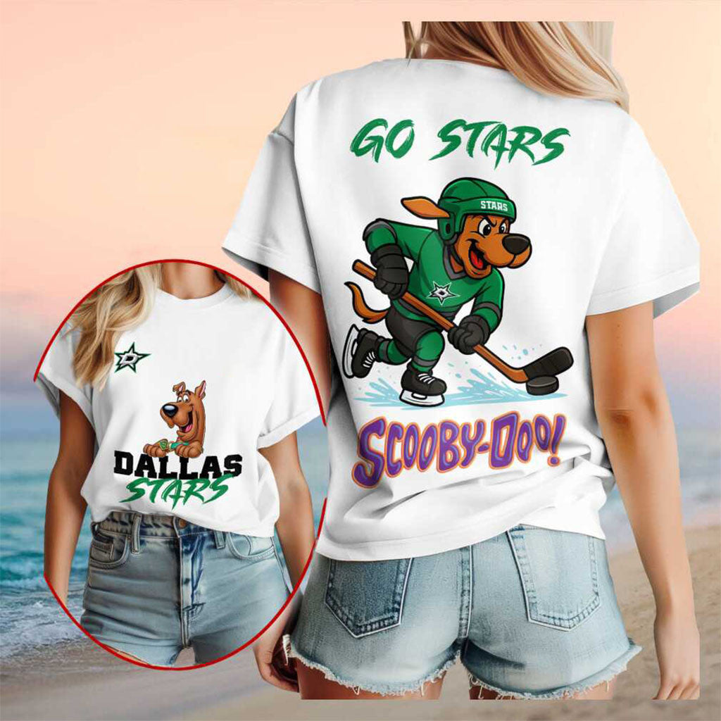 Dallas Stars Scooby Doo Hockey Cartoon Fan Shirt Dallas Stars Merch Gift For Game Day - Merchluma