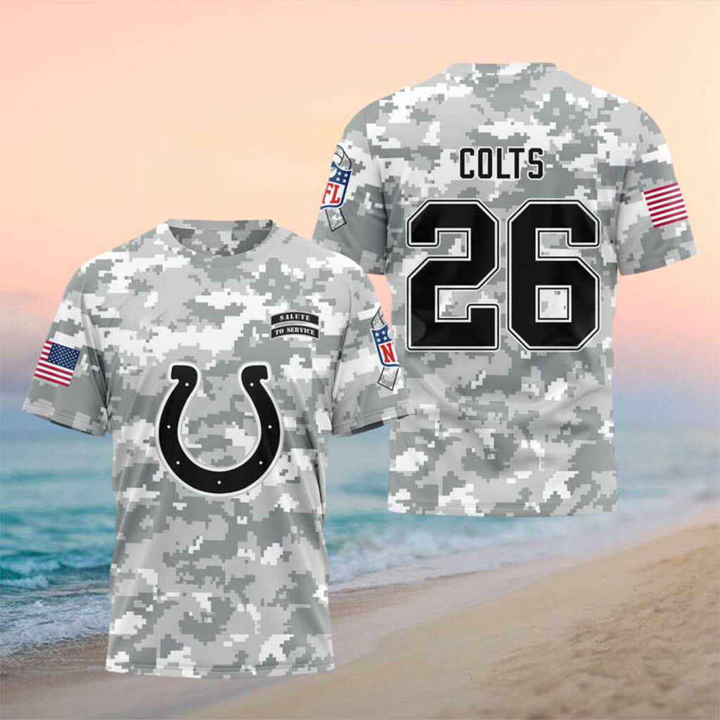 Indianapolis Colts Salute To Service Camo Shirt 2026 Indianapolis Colts Merch Football Fan Gear - Merchluma