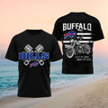 Buffalo Bills Motorcycle American Flag Pistons Shirt Buffalo Bills Merch Gift For Football Fans - Merchluma