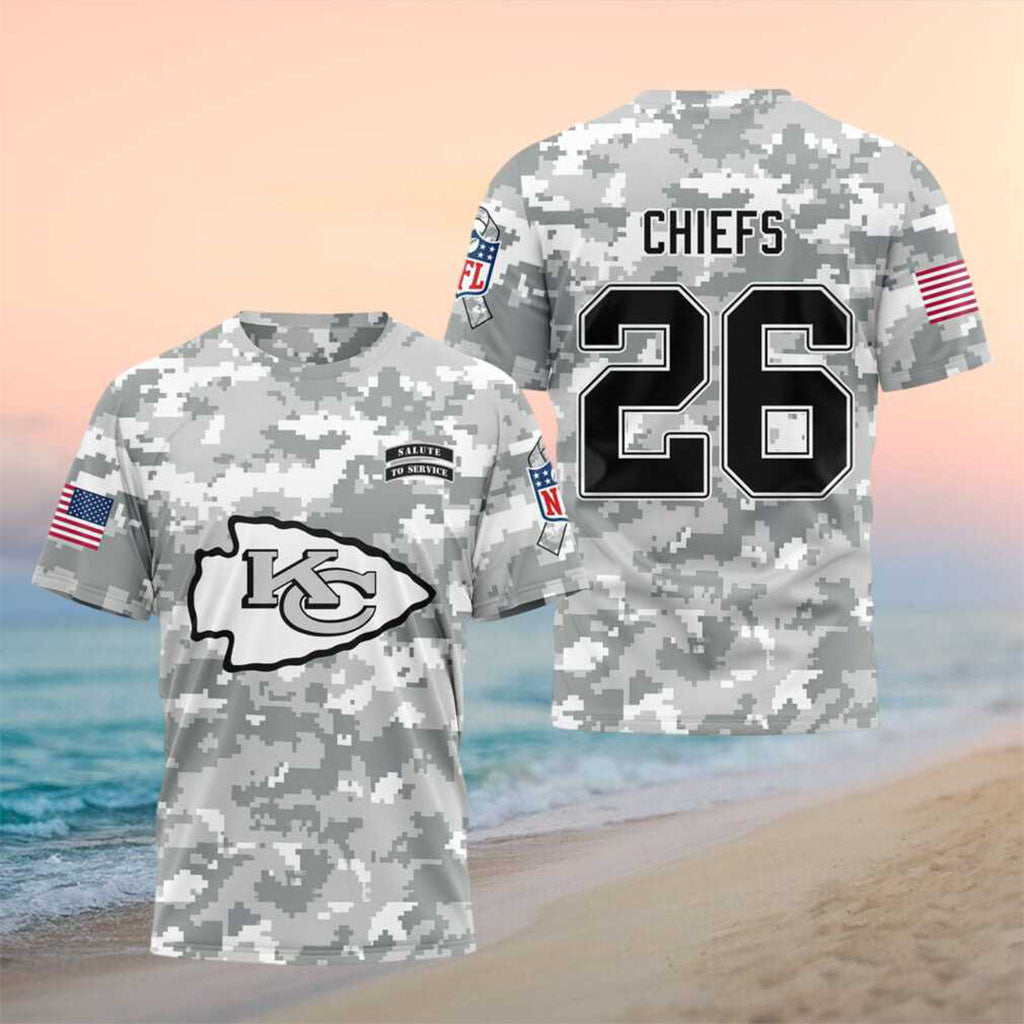 Kansas City Chiefs Salute To Service Camo Shirt 2026 Chiefs Merch Gift For Football Lovers - Merchluma
