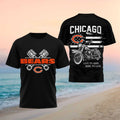 Chicago Bears Motorcycle American Flag Pistons Shirt Chicago Bears Merch Gift For Football Fans - Merchluma