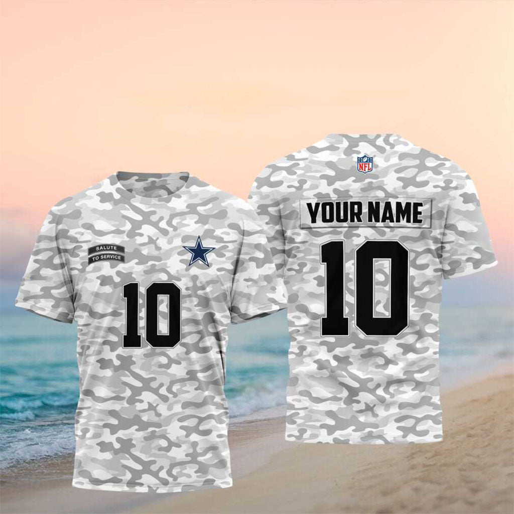 Personalized Dallas Cowboys Salute To Service Camo Shirt 2026 Dallas Cowboys Merch Veteran Gift - Merchluma
