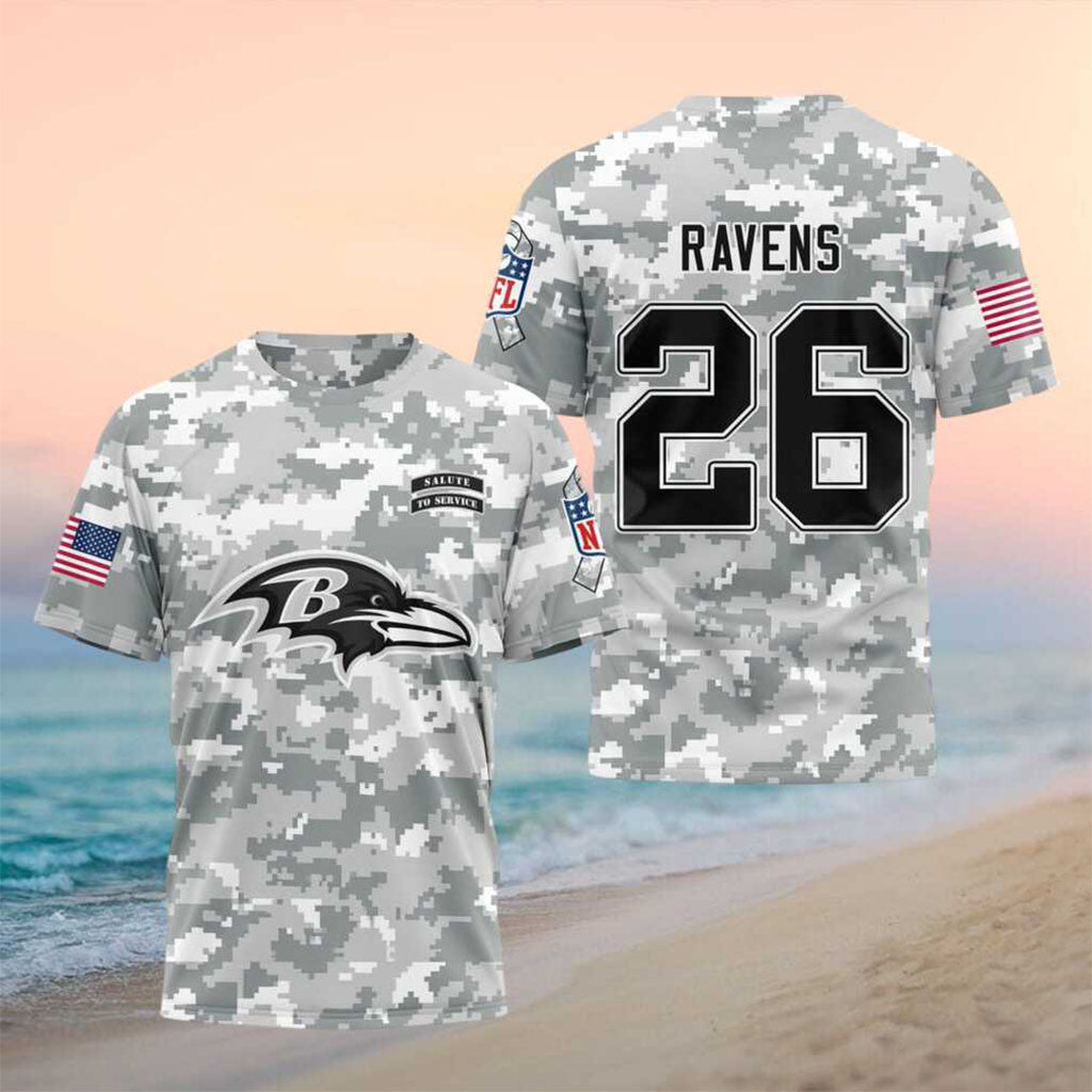 Baltimore Ravens Salute To Service Camo Shirt 2026 Baltimore Ravens Merch Football Fan Gifts - Merchluma