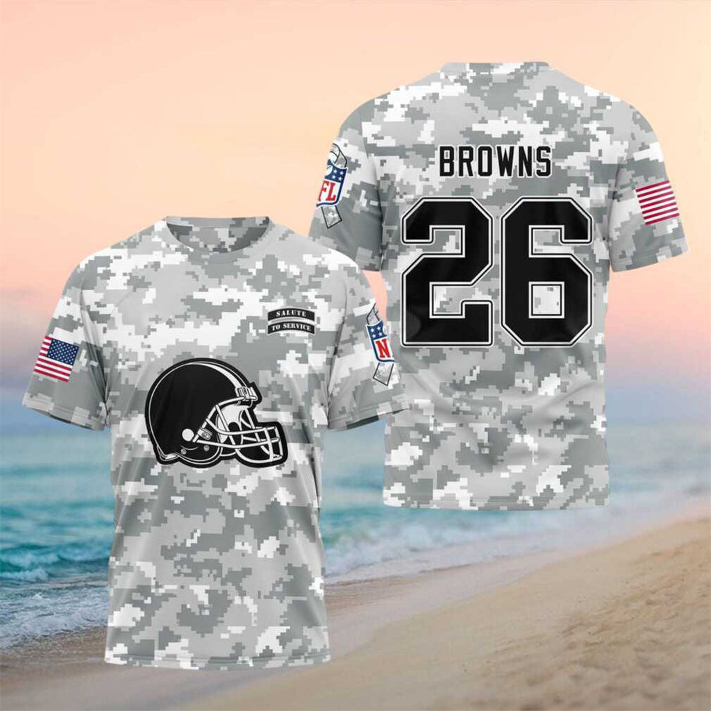 Cleveland Browns Salute To Service Camo Shirt 2026 Cleveland Browns Merch Gift For Fans - Merchluma