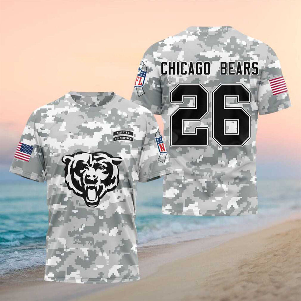 Chicago Bears Salute To Service Camo Shirt 2026 Chicago Bears Merch Football Lover Gifts - Merchluma