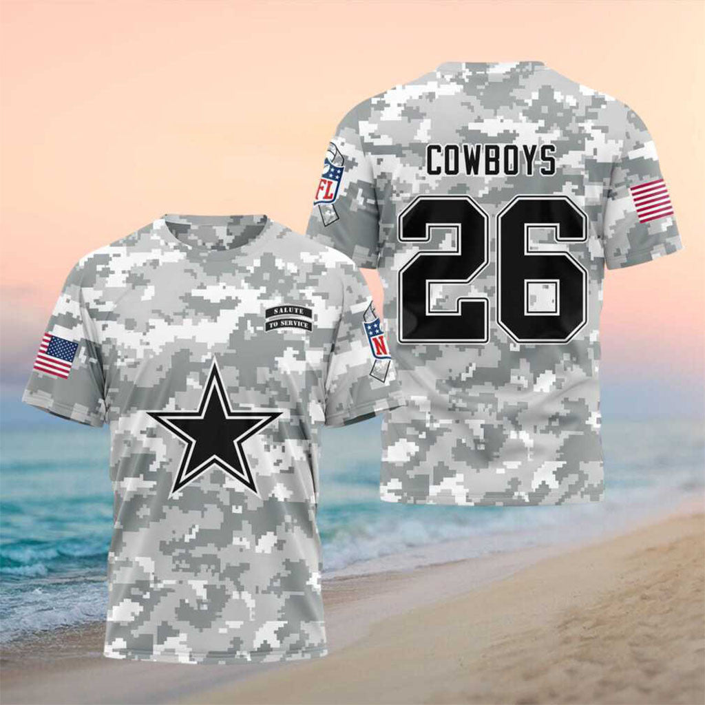 Dallas Cowboys Salute To Service Camo Shirt 2026 Dallas Cowboys Merch Football Themed Gifts - Merchluma