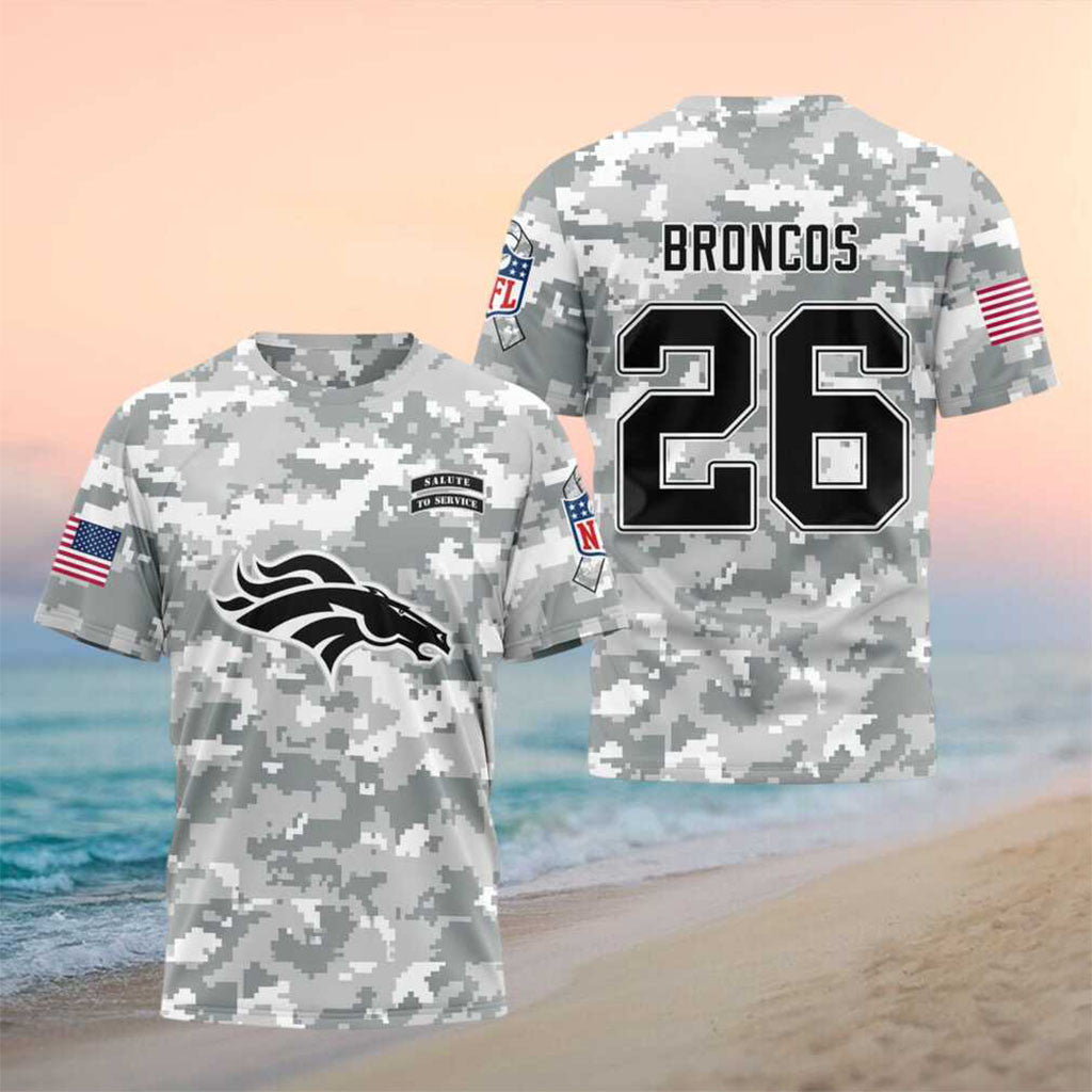 Denver Broncos Salute To Service Camo Shirt 2026 Denver Broncos Merch Football Fan Apparel - Merchluma