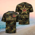 Cincinnati Bengals US Army Military Camo Shirt Cincinnati Bengals Merch Gift For Army Veteran - Merchluma