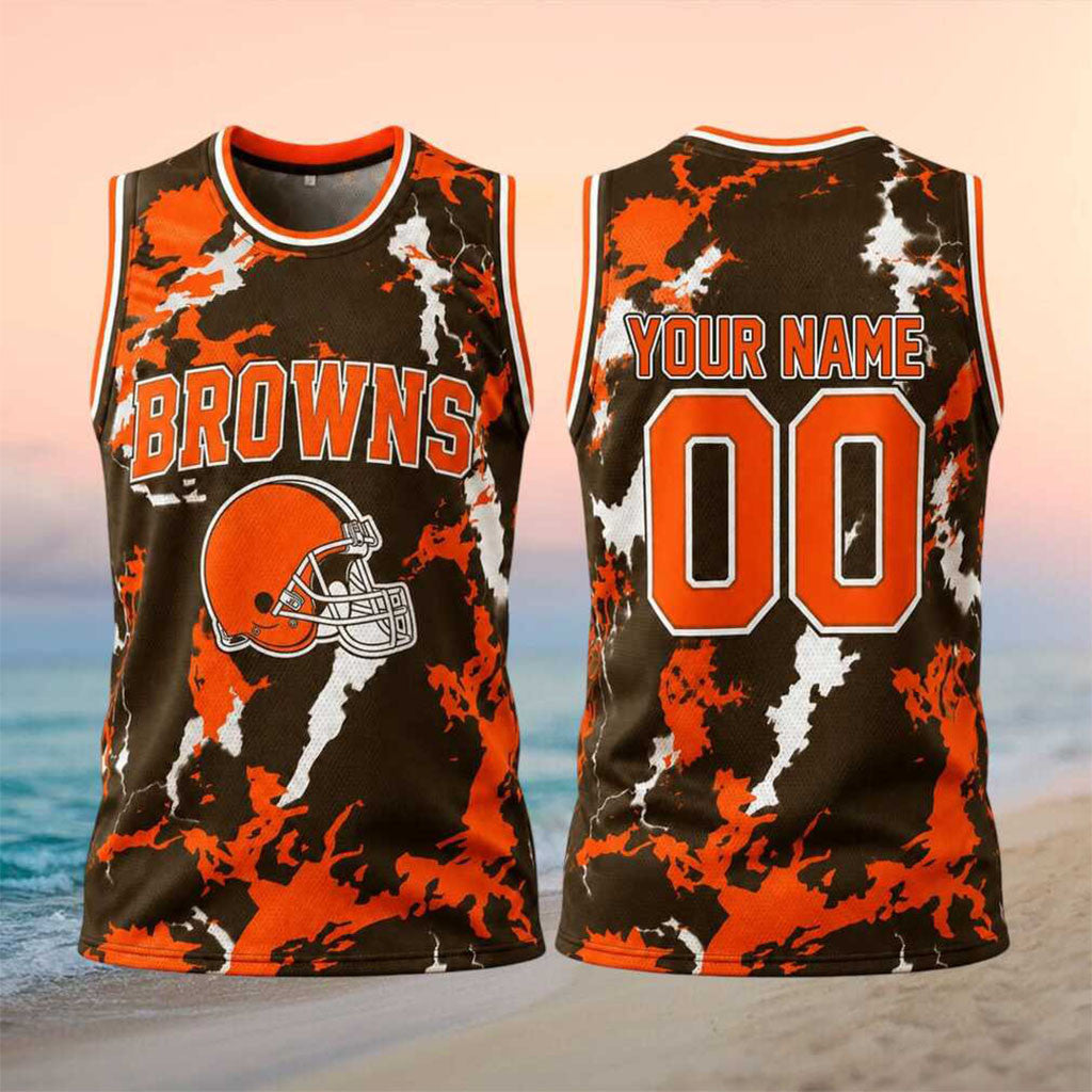 Personalized Cleveland Football Team Mascot Lightning Basketball Shirt Cleveland Browns Merch - Merchluma