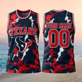 Personalized Houston Texans Lightning Basketball Jersey Houston Texans Merch Football Fan Gear - Merchluma