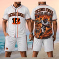 Cincinnati Bengals Merch Skull Football Tiger Mascot Stadium Jersey And Shorts Set Brother Gift - Merchluma