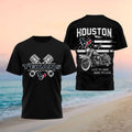Houston Texans Motorcycle American Flag Pistons Shirt Houston Texans Merch Football Fan Gifts - Merchluma