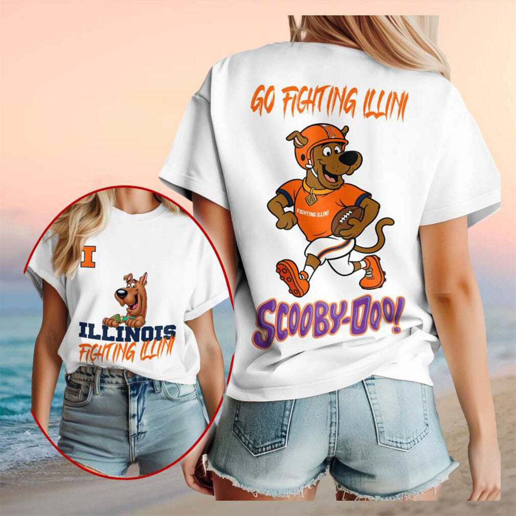 Illinois Fighting Illini Scooby Doo Football Shirt Fighting Illini Merch Gift For Game Day - Merchluma