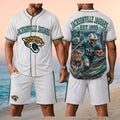 Jacksonville Jaguars Merch 2026 Skull Football Jaguar Mascot Stadium Jersey And Shorts Set - Merchluma