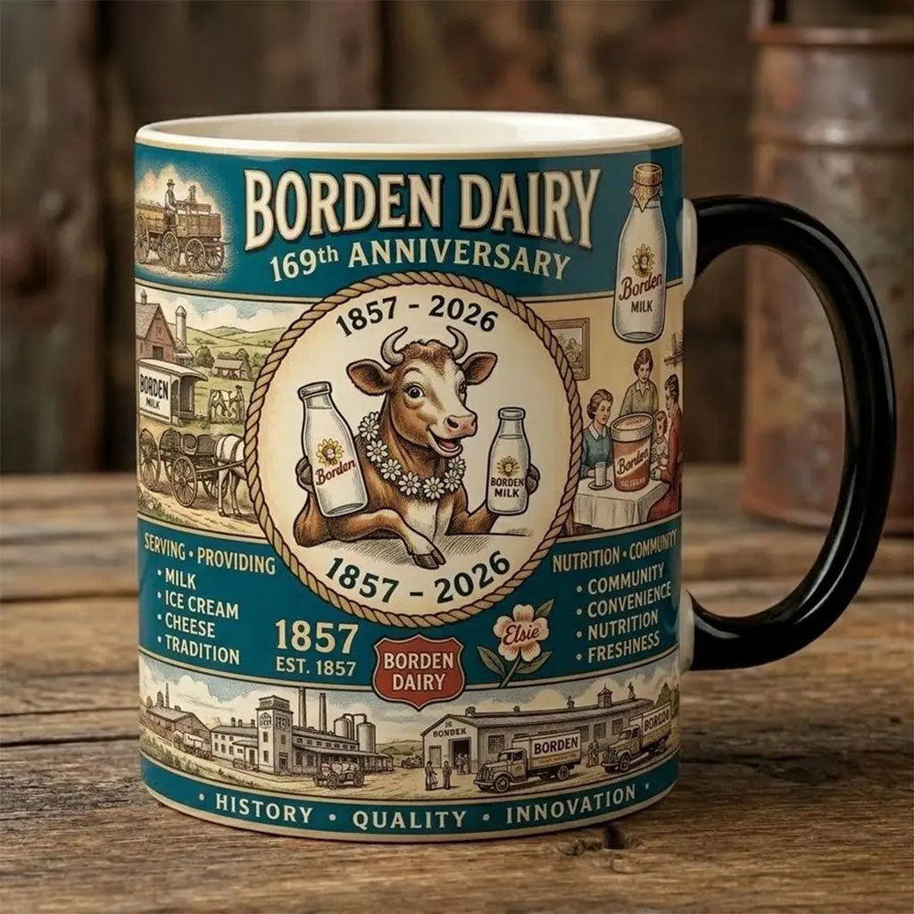 Borden Dairy 169th Anniversary 1857 2026 Commemorative Mug Gift Ideas For Mom - Merchluma