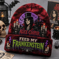 Alice Cooper Halloween Beanie 2026 Feed My Frankenstein Beanie Alice Cooper Merch Spooky Gifts - Merchluma
