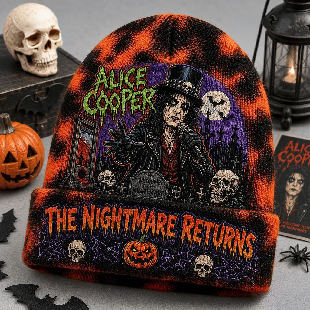 Alice Cooper Halloween Beanie 2026 The Nightmare Returns Beanie Alice Cooper Merch Fan Gifts - Merchluma