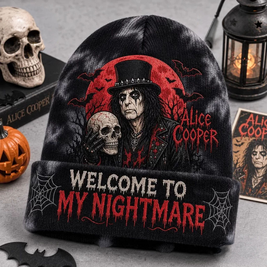 Alice Cooper Halloween Beanie 2026 Welcome To My Nightmare Beanie Alice Cooper Merch Fan Gifts - Merchluma
