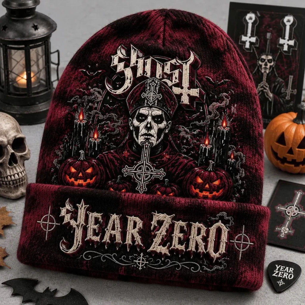 Ghost Halloween Beanie 2026 Year Zero Beanie GHOST Band Merch Gifts For Halloween Lovers - Merchluma