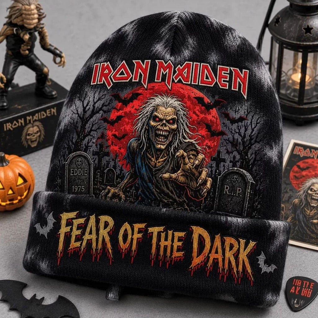 Iron Maiden Halloween Beanie 2026 Fear Of The Dark Beanie Iron Maiden Merch Gift For Fans - Merchluma
