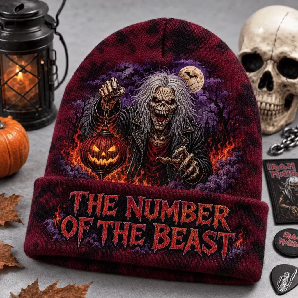 Iron Maiden Halloween Beanie 2026 The Number Of The Beast Beanie Iron Maiden Merch Fan Gifts - Merchluma