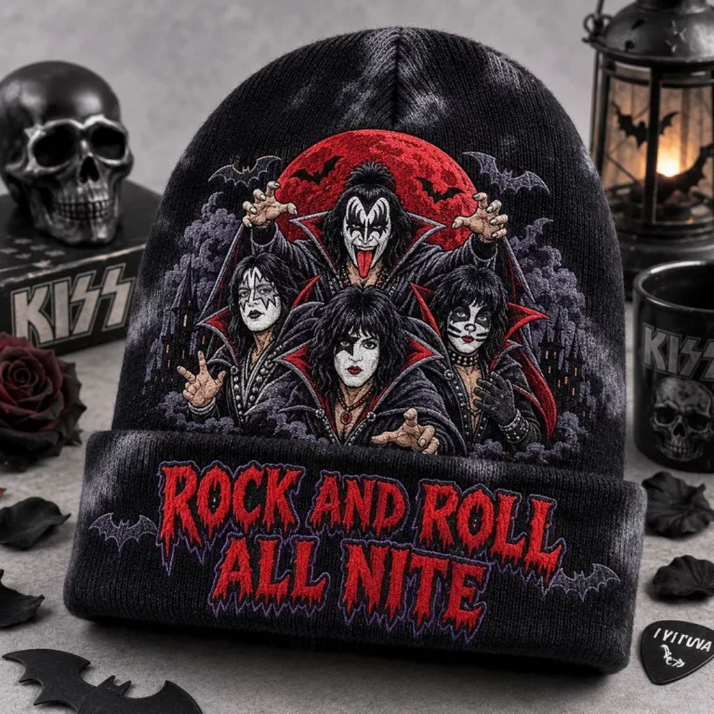 KISS Band Halloween Beanie 2026 Rock And Roll All Nite Beanie KISS Band Merch Gift For Fans - Merchluma