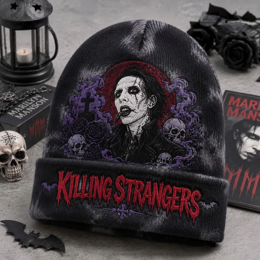 Marilyn Manson Halloween Beanie 2026 Killing Strangers Beanie Marilyn Manson Merch Best Gifts - Merchluma